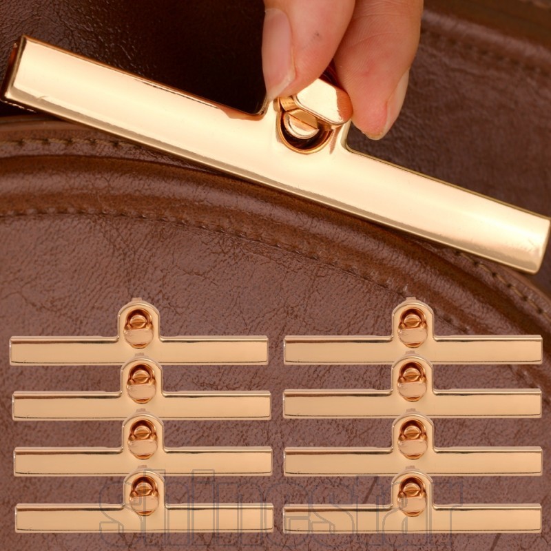 4-1Set Bag Metal Fecho Turn Locks-De Bolsa Twist Trava De Couro De Tira Longa-Fivelas Torcidas Vintage DIY-Fixadores-Ace