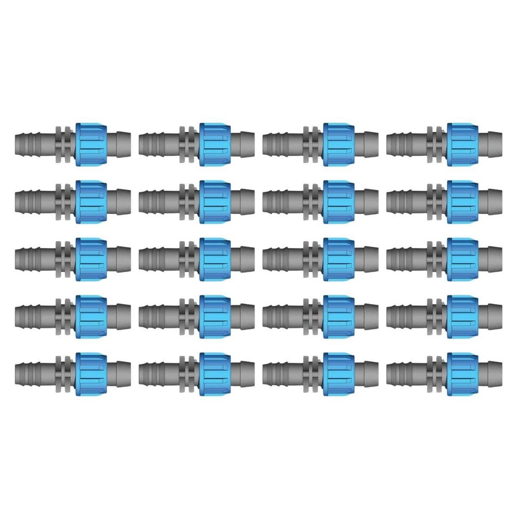 Kit 20 Conectores Iniciais Netafim Twist Lock 16mm com Chula Para Tubo PVC e Irrigação por Gotejamento