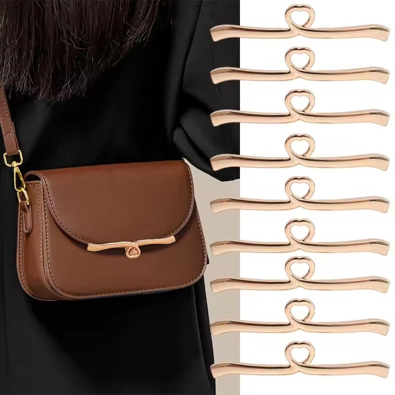 DIY Bag Hardware Coração Fecho Longo Twist Lock-Para Bolsa De Ombro-Pequenos Clipes De Bloqueio-De Fechaduras Torcidas E