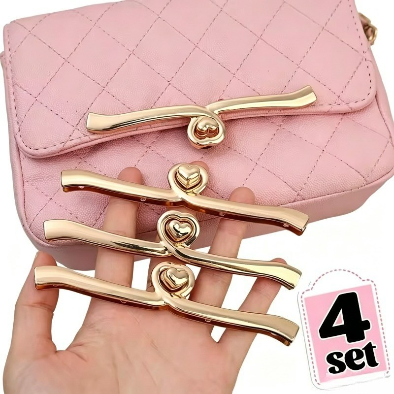 Hardware De Bolsa DIY Coração Fecho Longo Twist Lock-Artesanato Feminino Feito À Mão-Pequenos Clipes De Travamento-Para