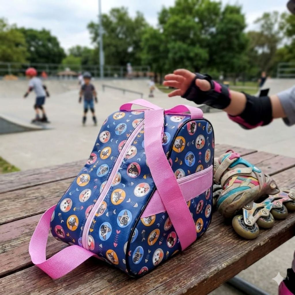 Bolsa Porta Patins quad in line infantil /adulto: Proteção estilo p/seus patins estampas lindas
