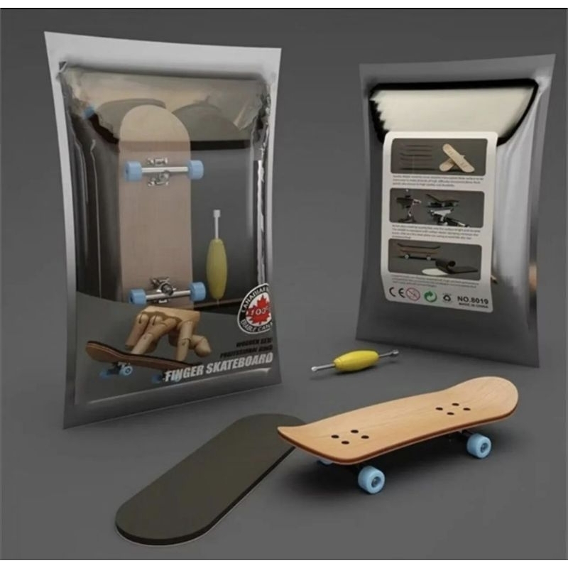 Skate de Dedo Profissional- Finger board shape em Madeira, Rodas com Rolamentos