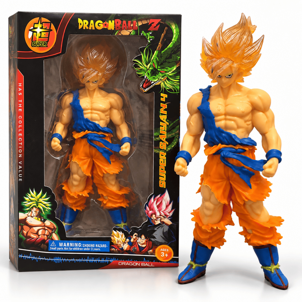 Boneco Goku Super Saiyajin Dragon Ball Z Colecionável Anime Figura 3D Geek Decoração Presente