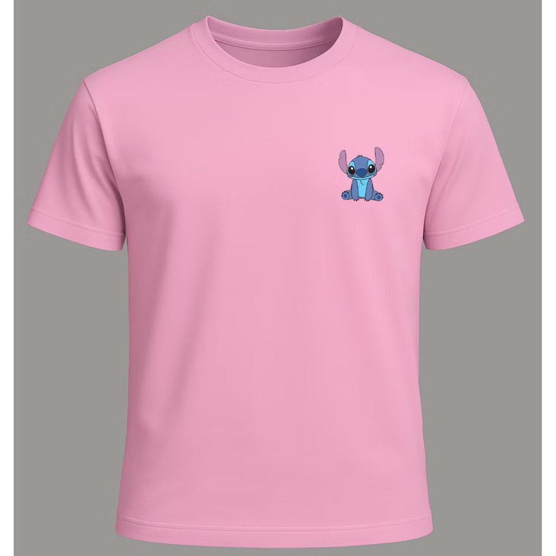Camiseta Lilo Stitch Ohana Estampada Unissex Casual Bege Camisa Masculina Feminina Personagem Oferta