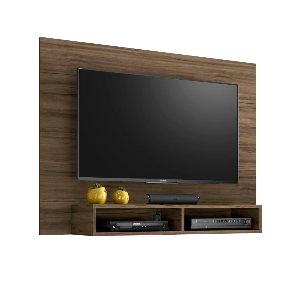 Painel Home Suspenso para Sala TV Até 49 Polegadas 2 Nichos Sala de Estar Quarto Marrom Escuro