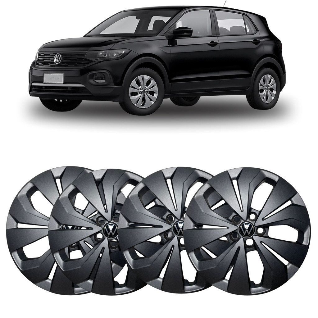 Kit 4 Calota Aro 16 Original Volkswagen T-Cross Sense 20/24