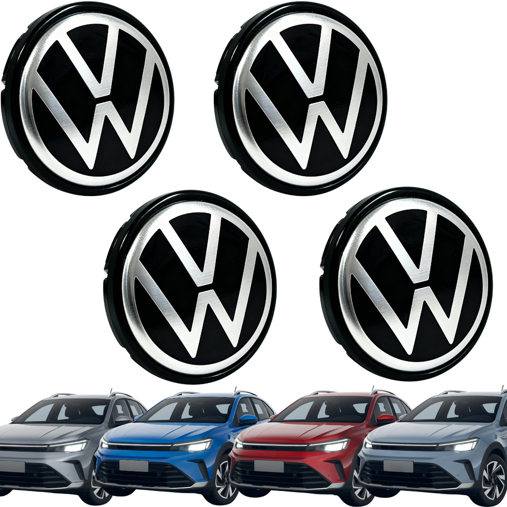 Kit 4 Calotinhas Novo Volkswagen Nivus Virtus Polo T-cross 2020 2021 2022 23 24