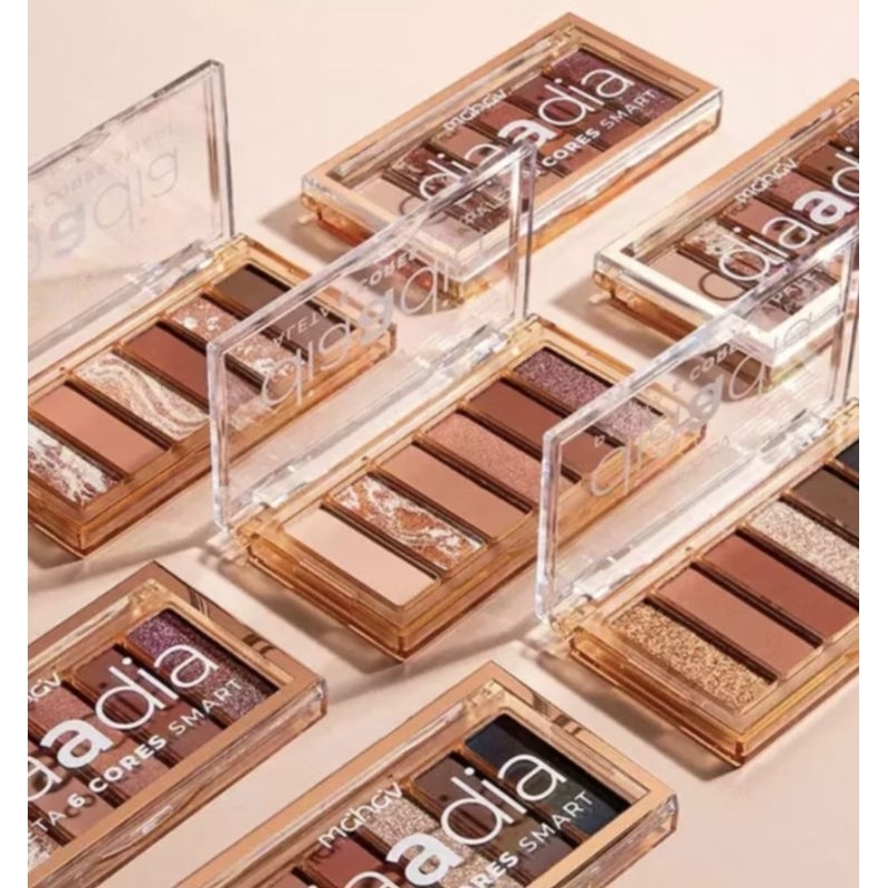 Paleta de sombras 6 cores smart dia a dia-mahav