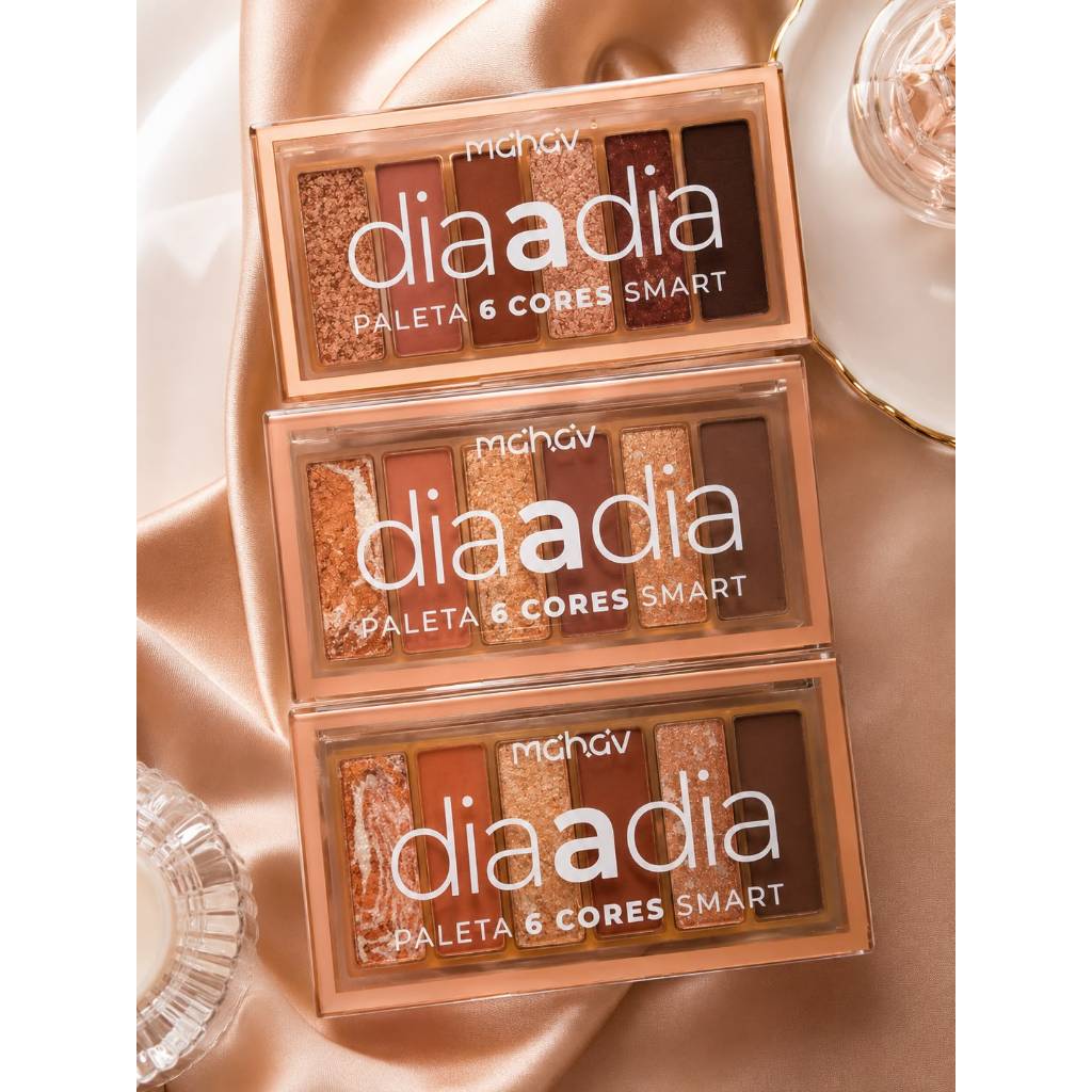 Mchav Paleta de Sombras Dia a Dia 6 Cores Matte e Cintilante Alta Pigmentação Smart