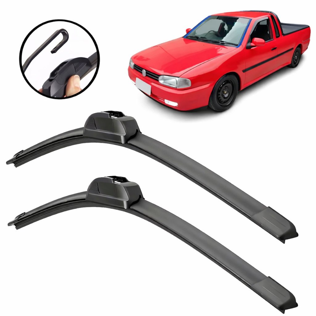 Kit Jogo Palheta Limpador Parabrisa Silicone Gol Parati Saveiro G2 Bola Encaixe Gancho