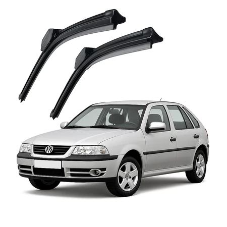 Kit Par Palhetas Limpador Parabrisa Gol G2 ano 1995 a 1999 Silicone Dianteiro Encaixe Universal