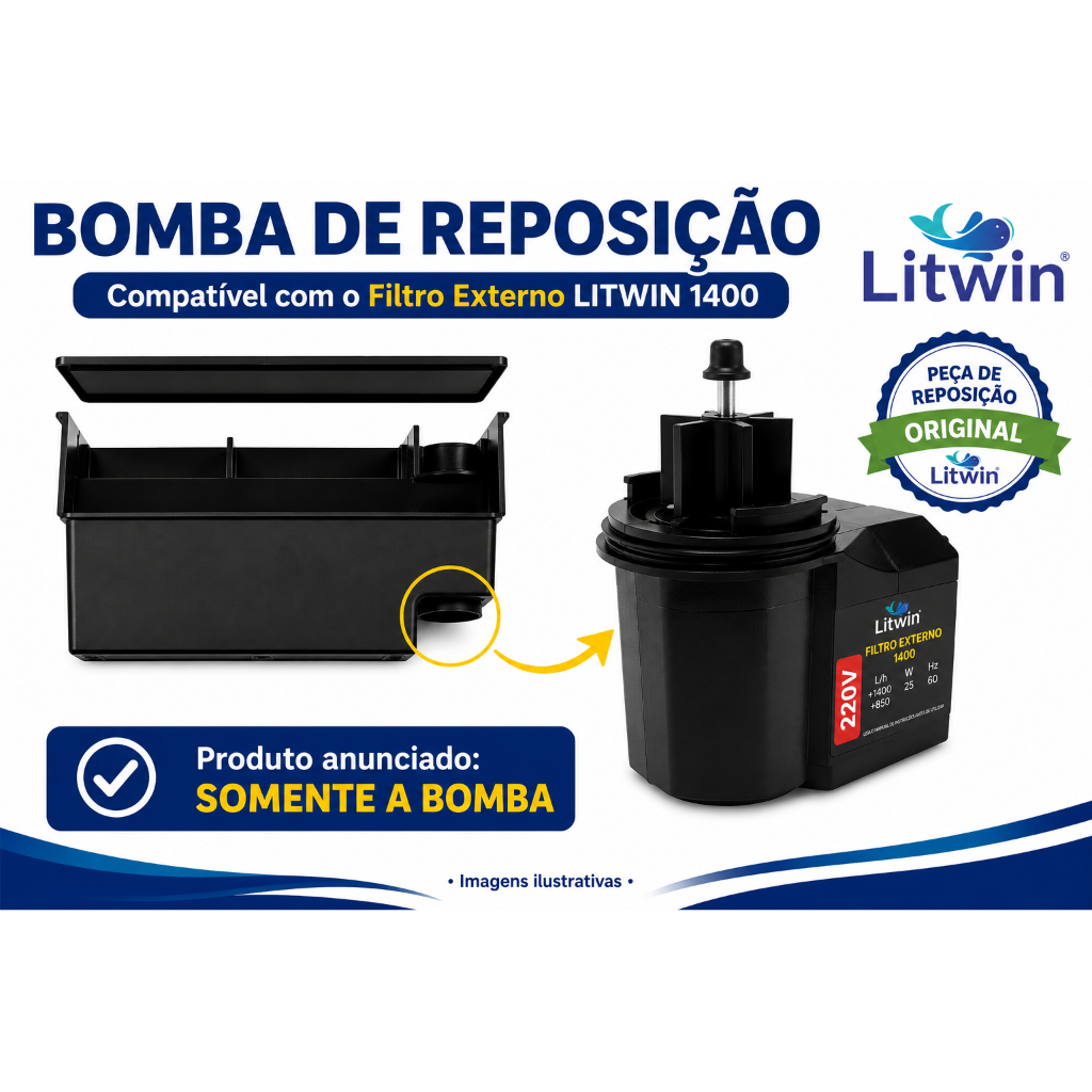 BOMBA P/ FILTRO 1400 LITWIN reposição MOTOR P/  FILTRO EXTERNO