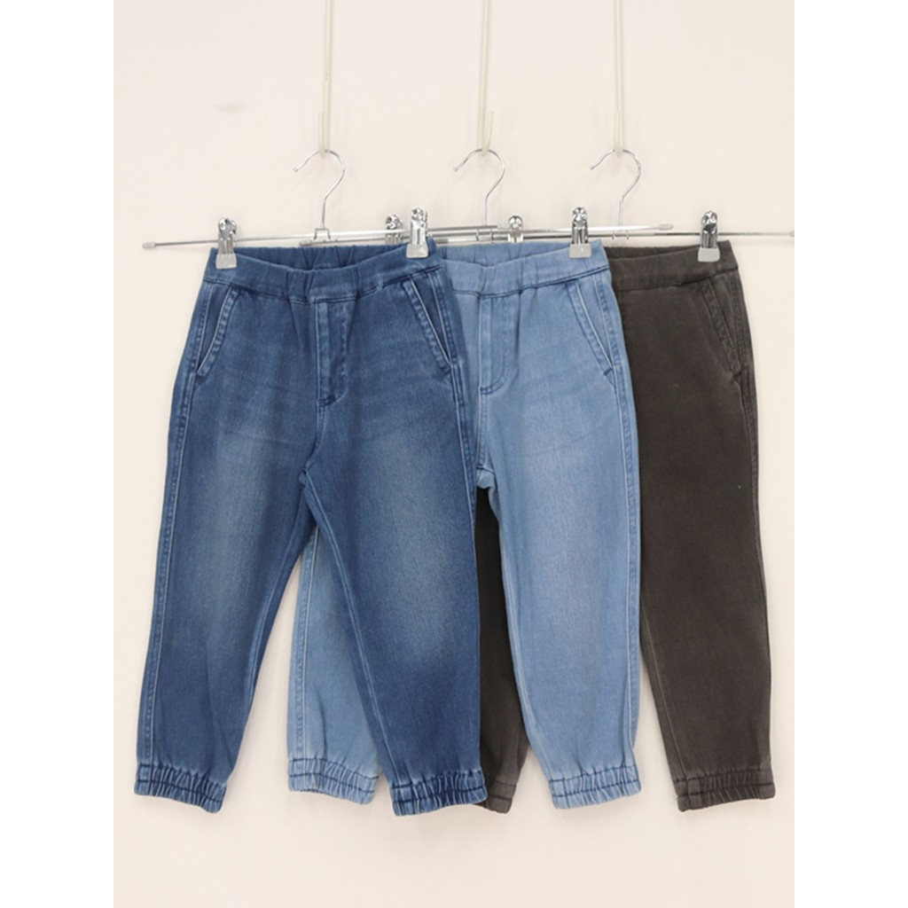Sala de montagem Youjia primavera outono roupas infantis meninos meninas bolso Diagonal Terry Material estiramento Denim