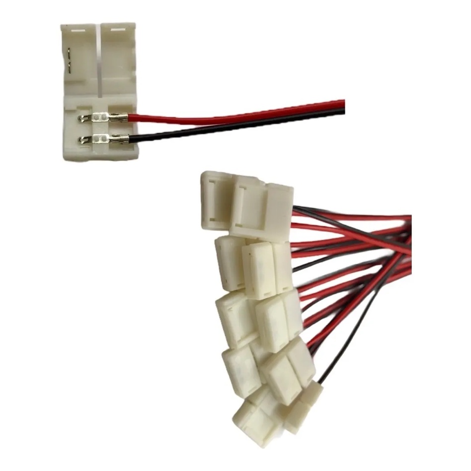 10 Emendas de Fita Led 3528 Uma Cor Conector Plug Sem Solda