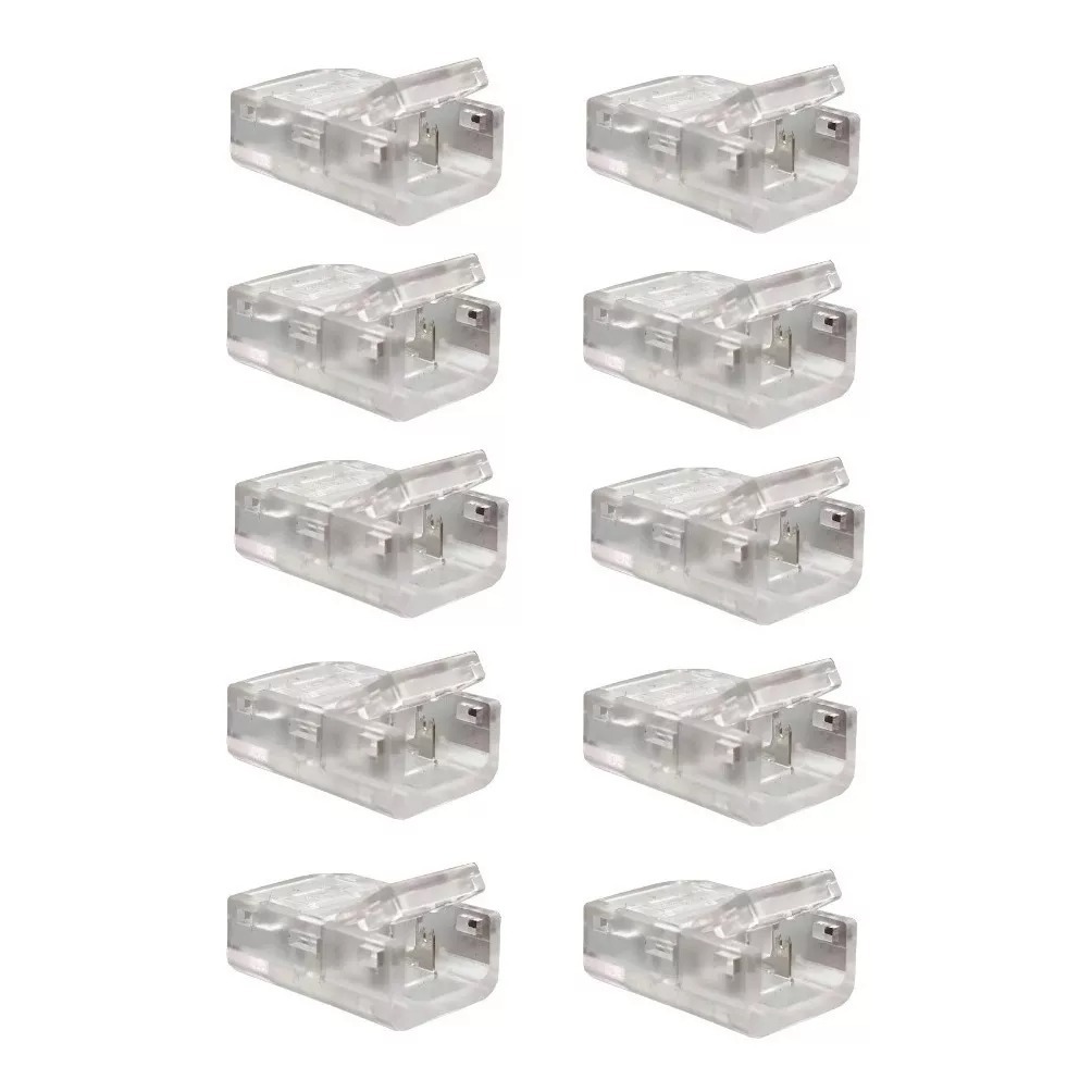 Kit 10 Conector Emenda Rapida Para Fita Led 3528 5050 2 Vias 10mm
