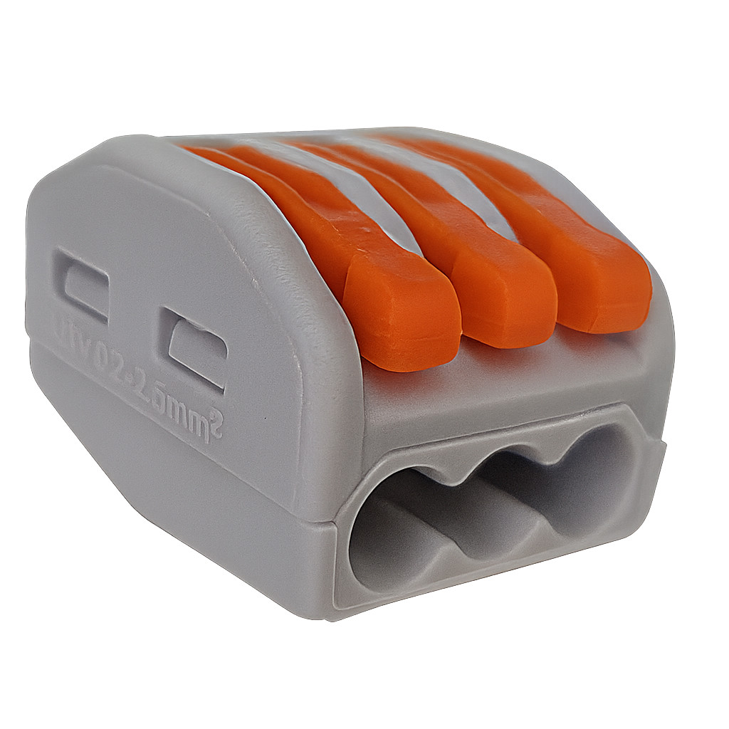 KIT 10 CONECTOR EMENDA KV222-413 3 VIAS CABOS 0,08-2,5MM