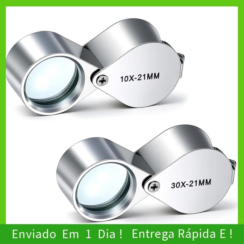 - joyce Joalheiros Lupa 2 PCS 10x De Loop De Joias Bolso Dobrável 30x 10x 21mm Vidro