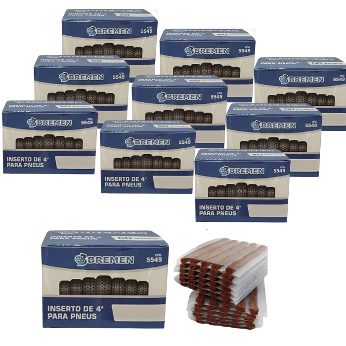 10x Inserto Reparo de Pneus Macarrão sem Câmara Caixa-60 Pçs - Bremen