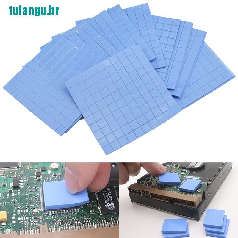 Lan 100 Pcs 10x @ @ 10x @ @ 0.5mm Almofada Térmica Gpu Cpu Dissipador Condutora Silicone Pad