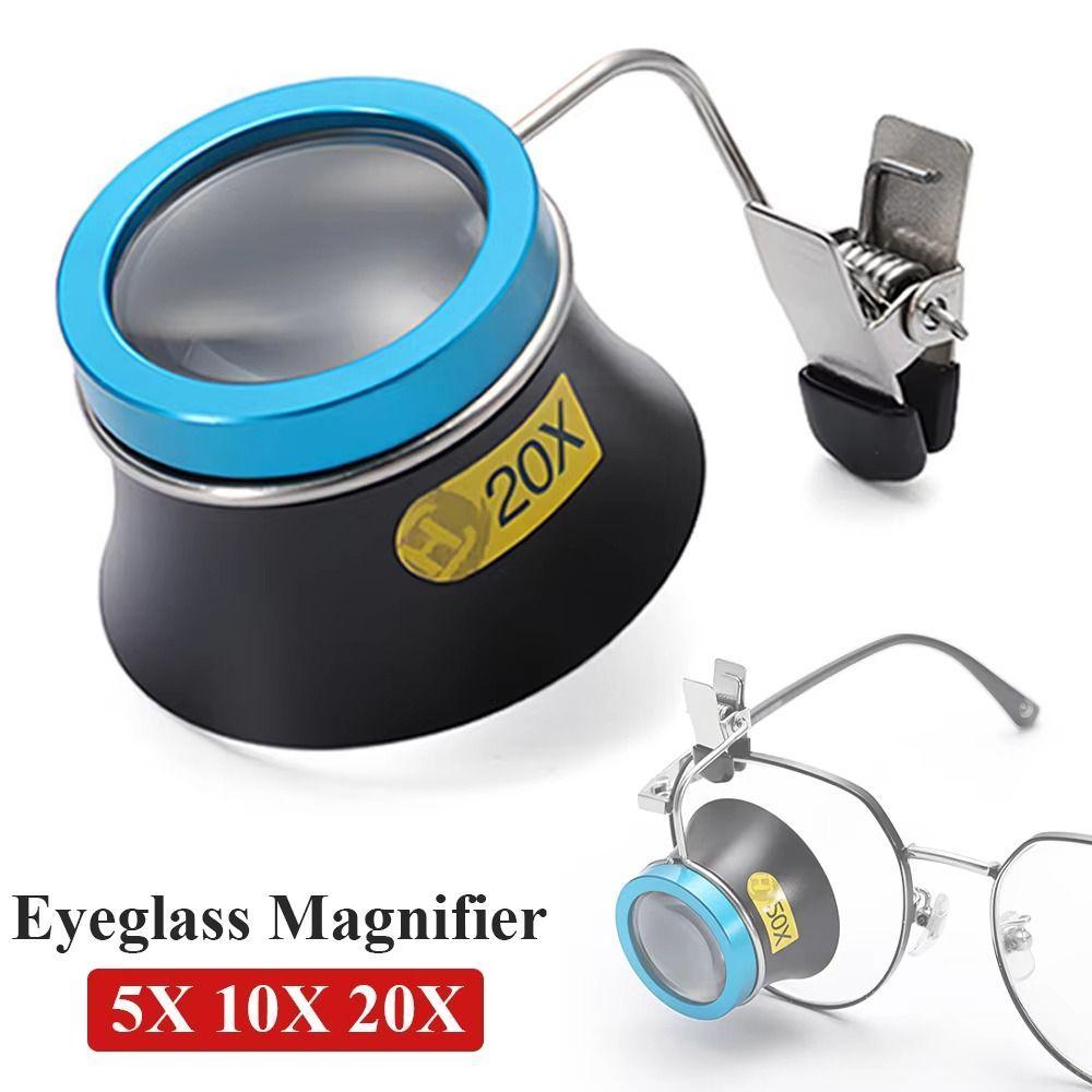 1 Pçs Lupa De Óculos , Lente De Ampliação De Olho Clip-On , Ocular Portátil 5X 10X 20X