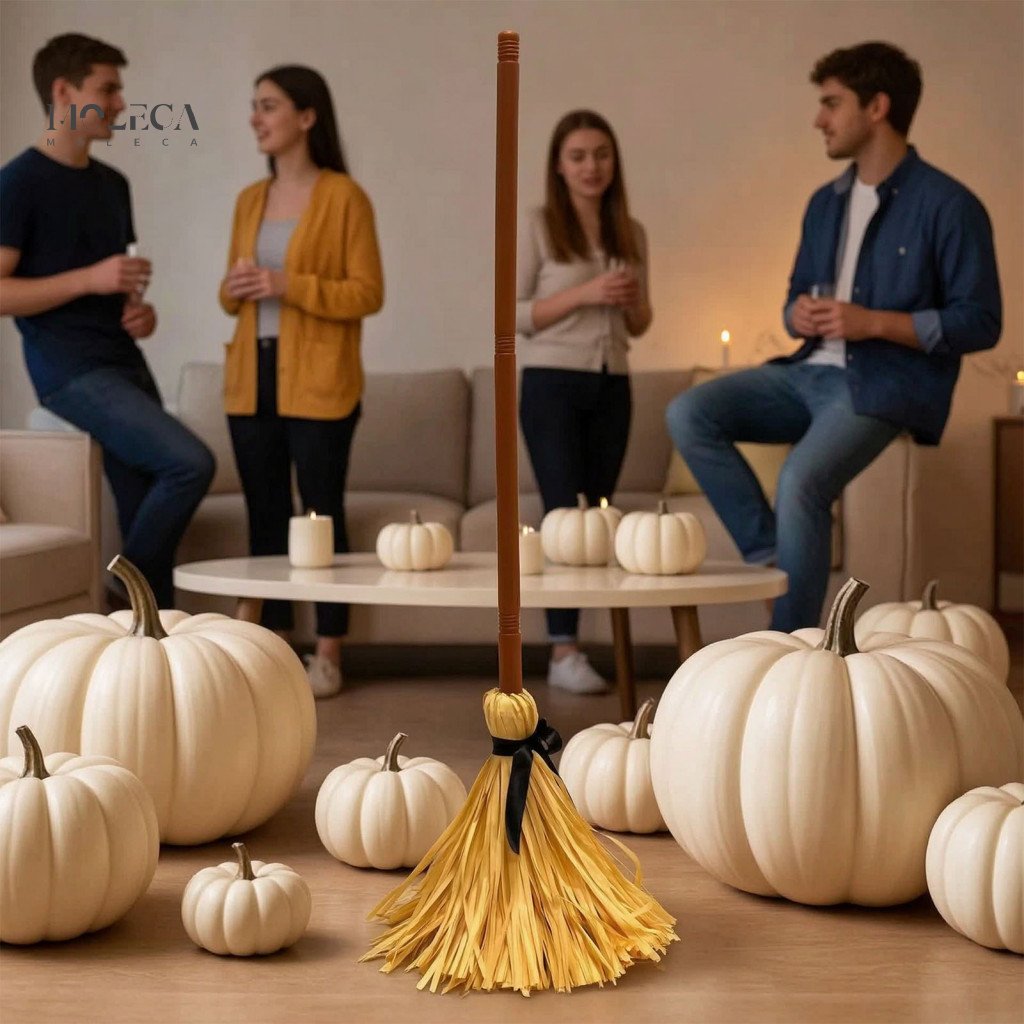 Sound Activated Broom Moving Witch Halloween Broomstick with Prop and Spooky Effects – Magic Toy for Party Cosplay