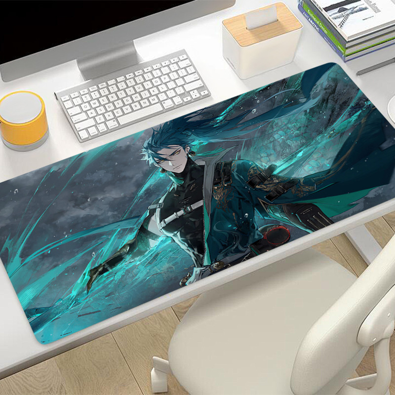 W-wuthering Ondas Jiyan Mousepad Escritório Computador Tapete De Mesa Teclado Mouse Pad Almofada Antiderrapante Deskpad