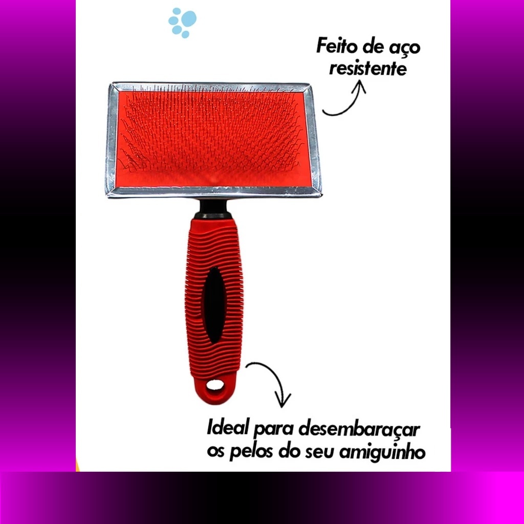 Rasqueadeira Plástica Profissional para Cachorros e Gatos Savana Pet