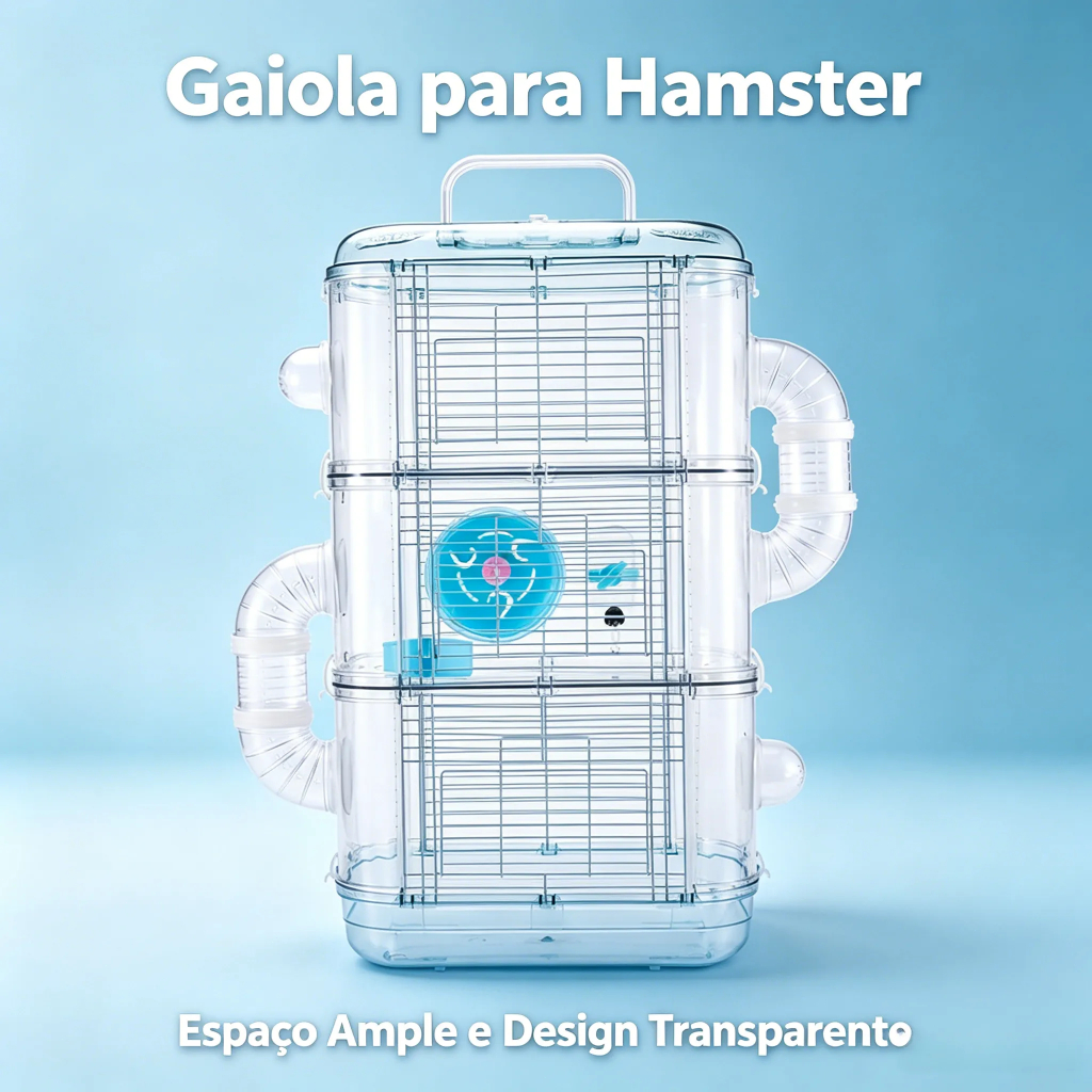 Gaiola Completa Savana Pet de 3 Andares para Hamsters e Roedores 57*27*21cm