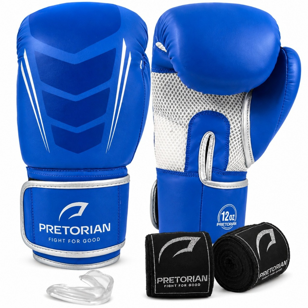 Kit Luva de Boxe e Muay Thai / kickboxing  Core Fx2 Pretorian Luva Profissional + 2 Bandagens  3.5m + Protetor Bucal