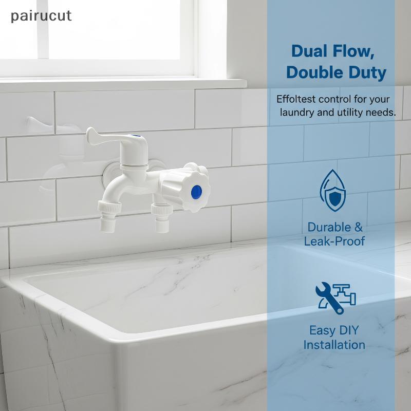 Uiu Dual Outlet G1/2 Polegada Torneira De Água Controle Independente Com Adaptadores De Mangueira Serviço De Limpeza Com