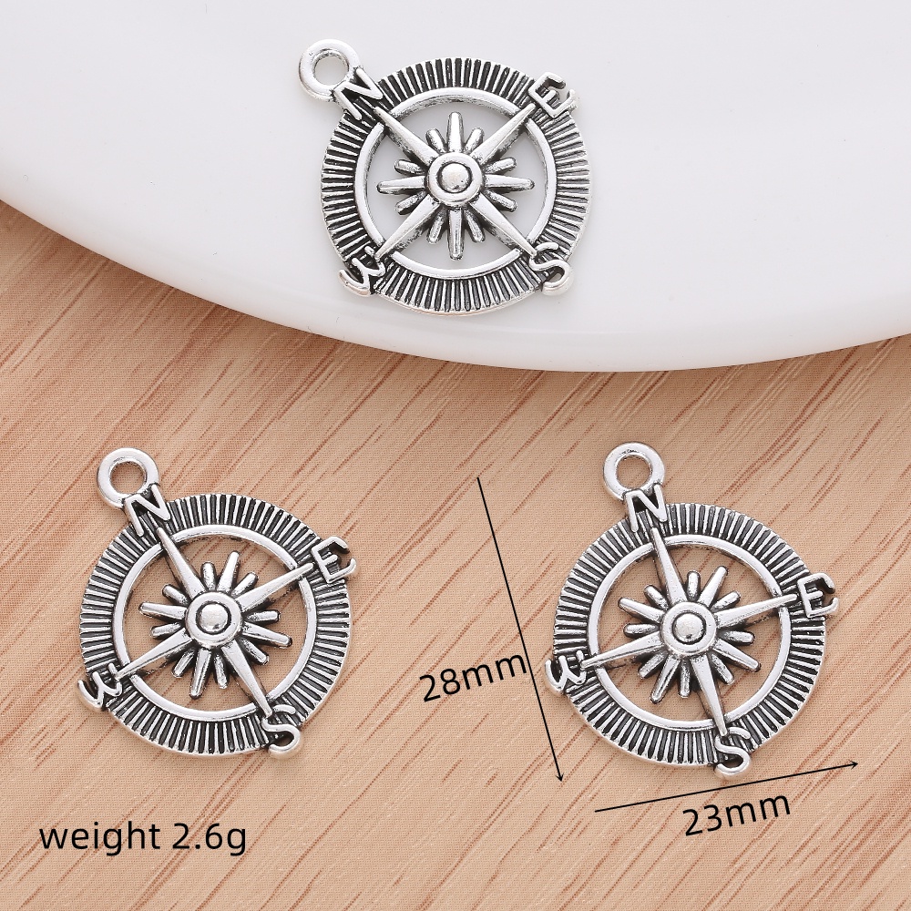 10 Pcs Moda Liga Do Vintage Bússola Encantos Pendurados Para Pulseira DIY Fazer Jóias Colar De Pingente De Brincos