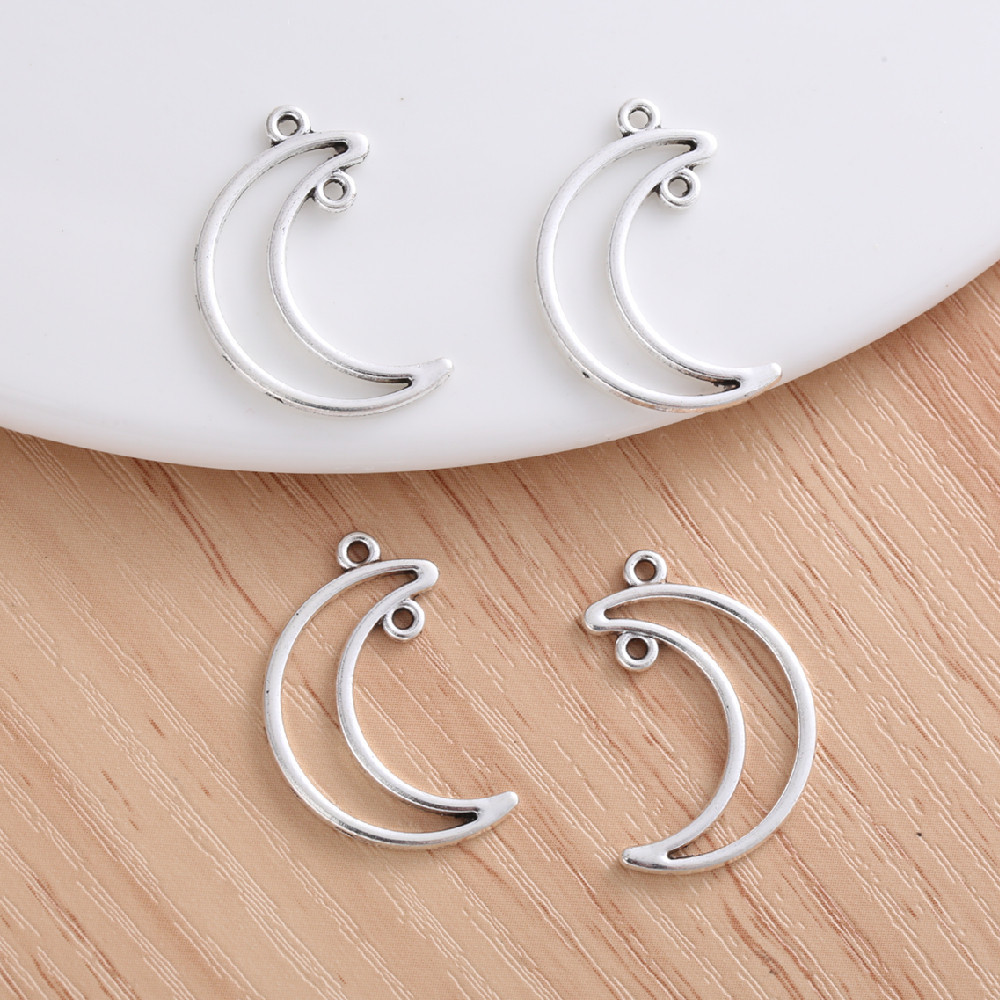 20pcs Vintage Moon Charm Acessórios De Moda Charme Para Jóias Personalizadas Femininas Fazendo Pingente Pulseira Brincos