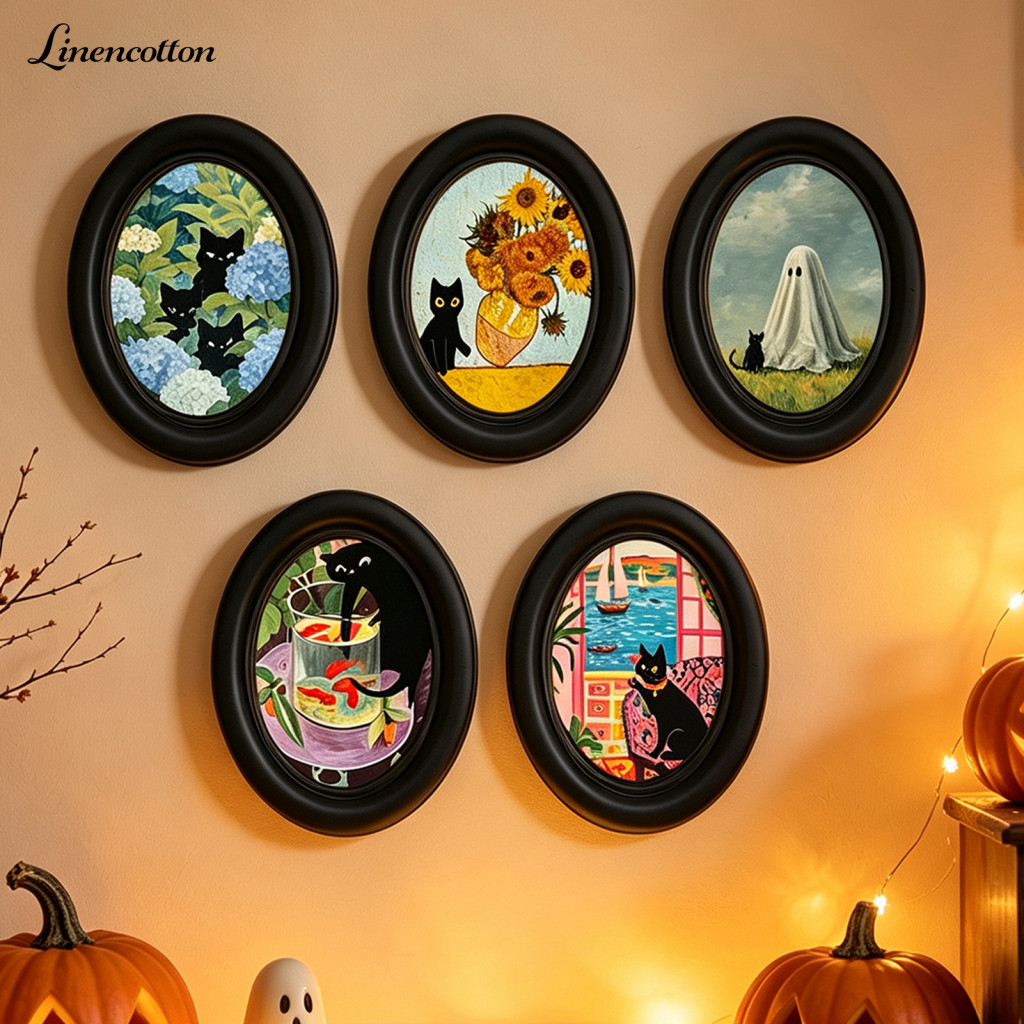 Style Wall Art Halloween Decor Wooden Hanging Sign Vintage Black Cat Ghost Farmhouse Door Ornament Spooky Decoration for