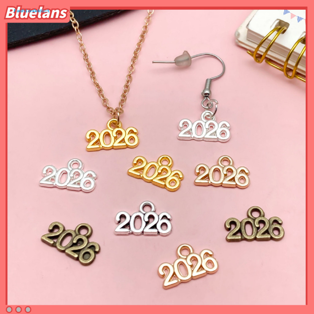 2026 Year Decor 50pcs Alloy Number Charms Vintage Style Diy Keychain Jewelry Making Accessories for Bracelets Necklaces