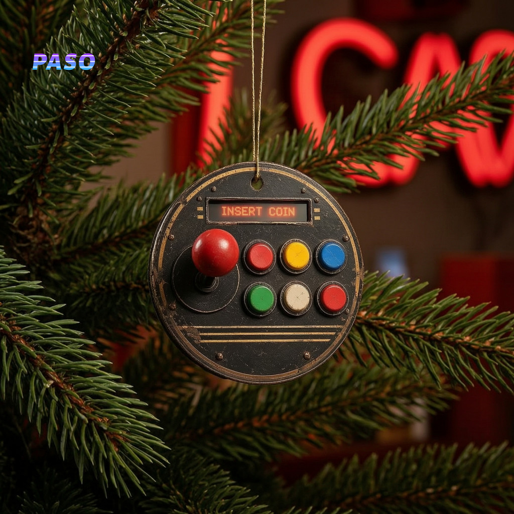 Retro Style Pendant Christmas Tree Ornaments Vintage Acrylic Ornament with Lanyard – Lightweight Holiday Decoration fo