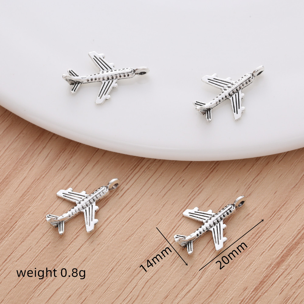 30 Pçs Requintado Vintage Avião Designer Encantos Pulseira Feminina Colar Moda Jóias Fazendo DIY Pingente Acessórios