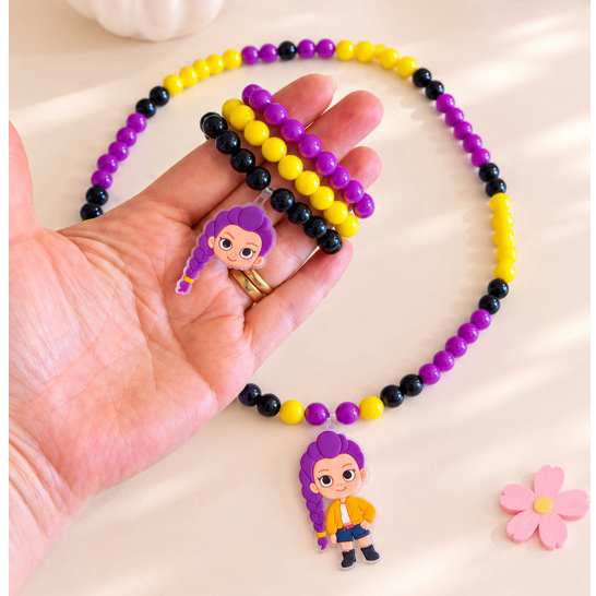 Colar e Pulseiras Infantil Guerreiras do K-Pop Acessórios Infantil Guerreiras do K-Pop Rumi Mira Zoey