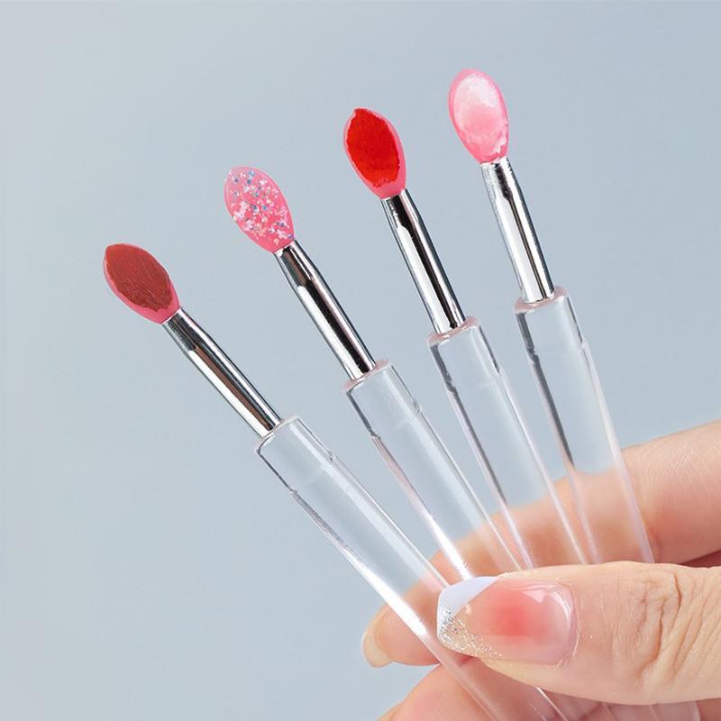 1Pc Portátil Silicone Lábio Escova Com Capa Macio Multifuncional Aplicador De Bálsamo Labial Lipsti Lipgloss Sombra Pinc