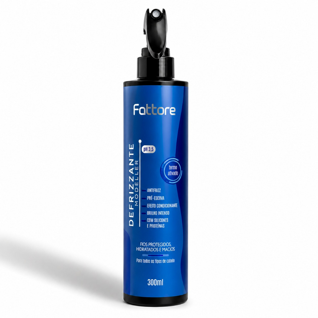 Fattore Defrizante Spray Finalizador 300ml – Protetor Térmico, Antifrizz e Controle de Volume