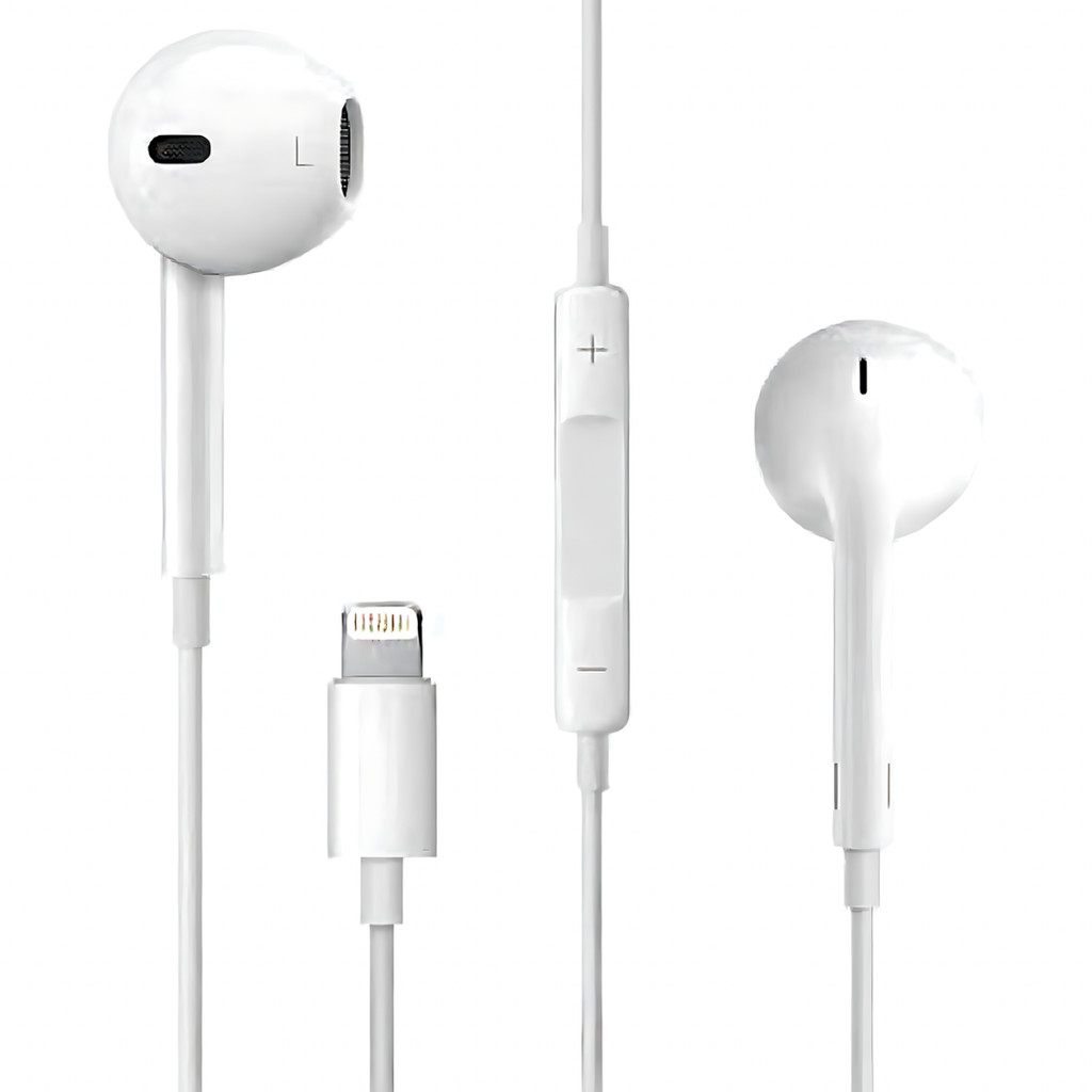 Fone de Ouvido Com Fio Branco Estereo  Microfone Controle de Volume P2  Iphone Tipo C