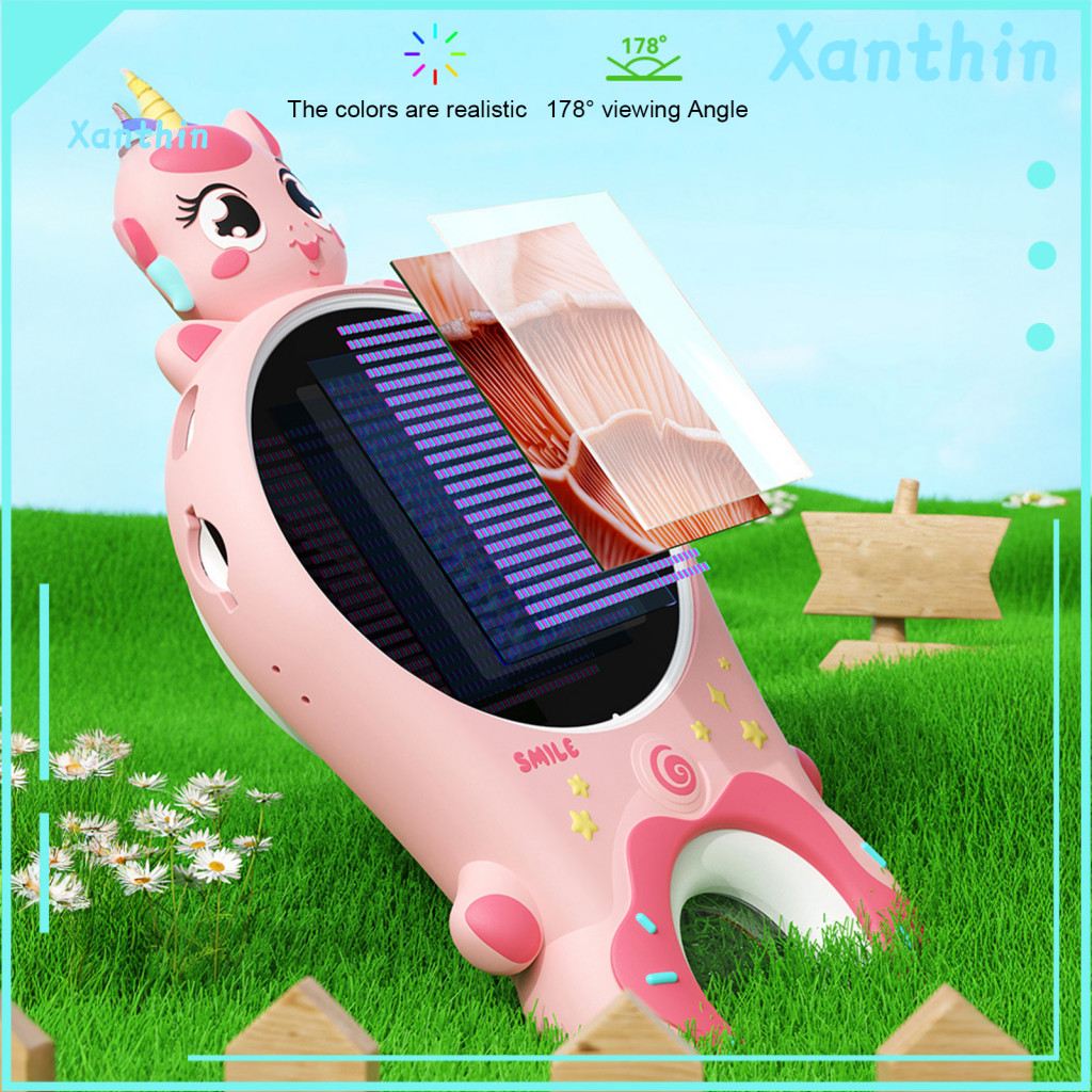 Children Digital Microscope Kids 200x Portable Mini Pocket Camera with 2-inch Ips Screen 8 Led Lights Educational Scienc