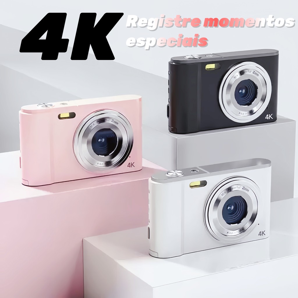 4K Digital Camera 50 Megapixels HD Photography Travel Selfie Camera 2.4 inch Screen Entry Level Kids Campus Selfie Mini