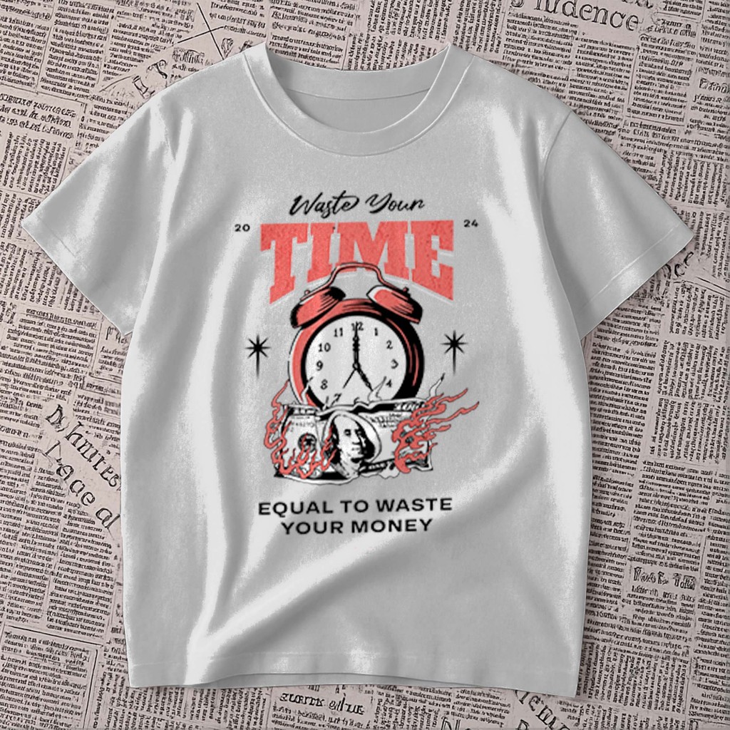 Camiseta estampada - Waste your Time | relogio money | blusa unissex premium 100% algodão