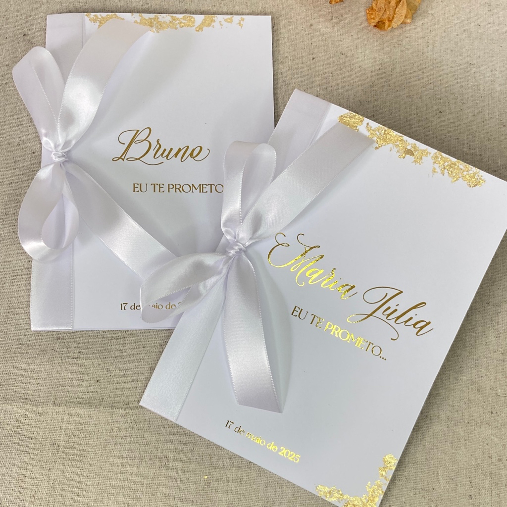 Par de Cadernos de Votos dos Noivos para Casamento Personalizado 