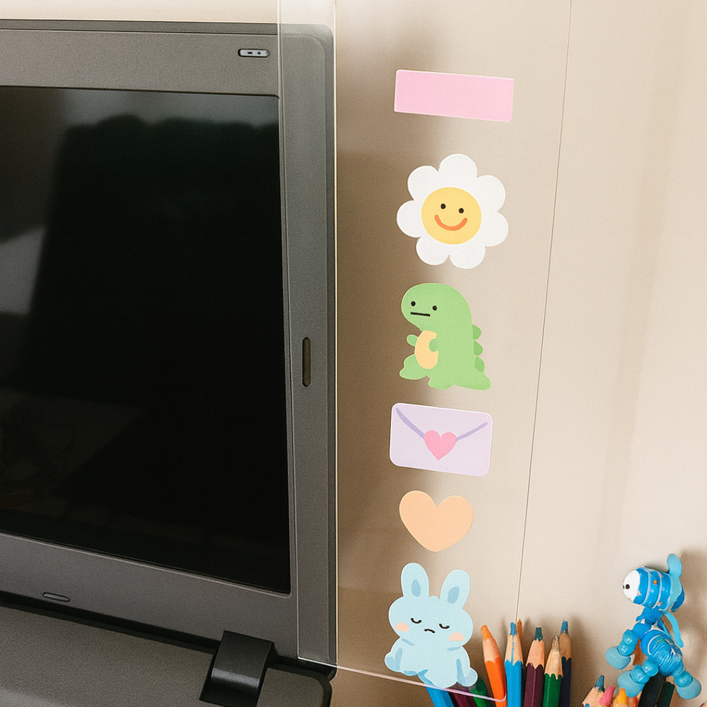 Suporte de Monitor para Blocos de Notas Post It c/fita dupla face Organizador de Tarefas