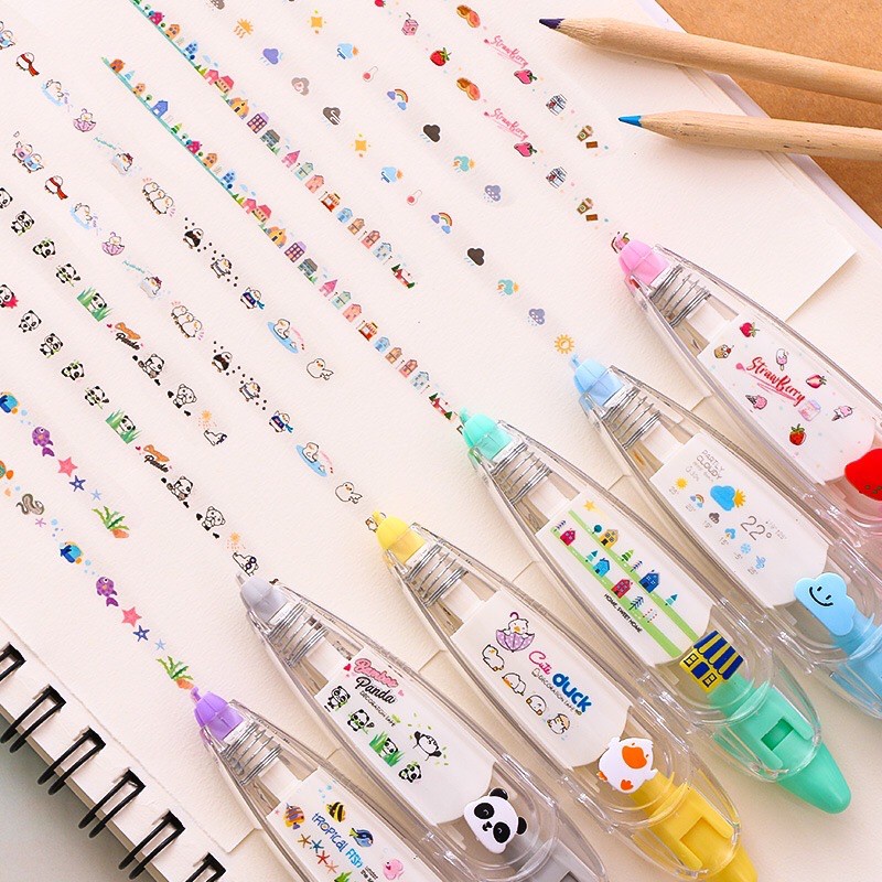 Caneta Fita Retrátil Decorativa Para Correção De Nota