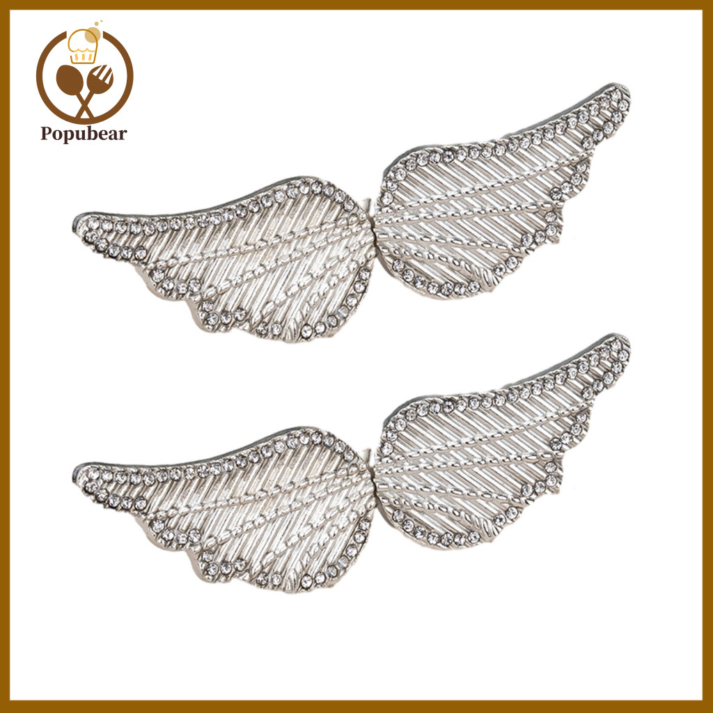 Easy Install Waist Tighteners 2 Pairs Butterfly Tightener Pins No-sew Detachable Rhinestone Metal Clips for Jeans Trouse