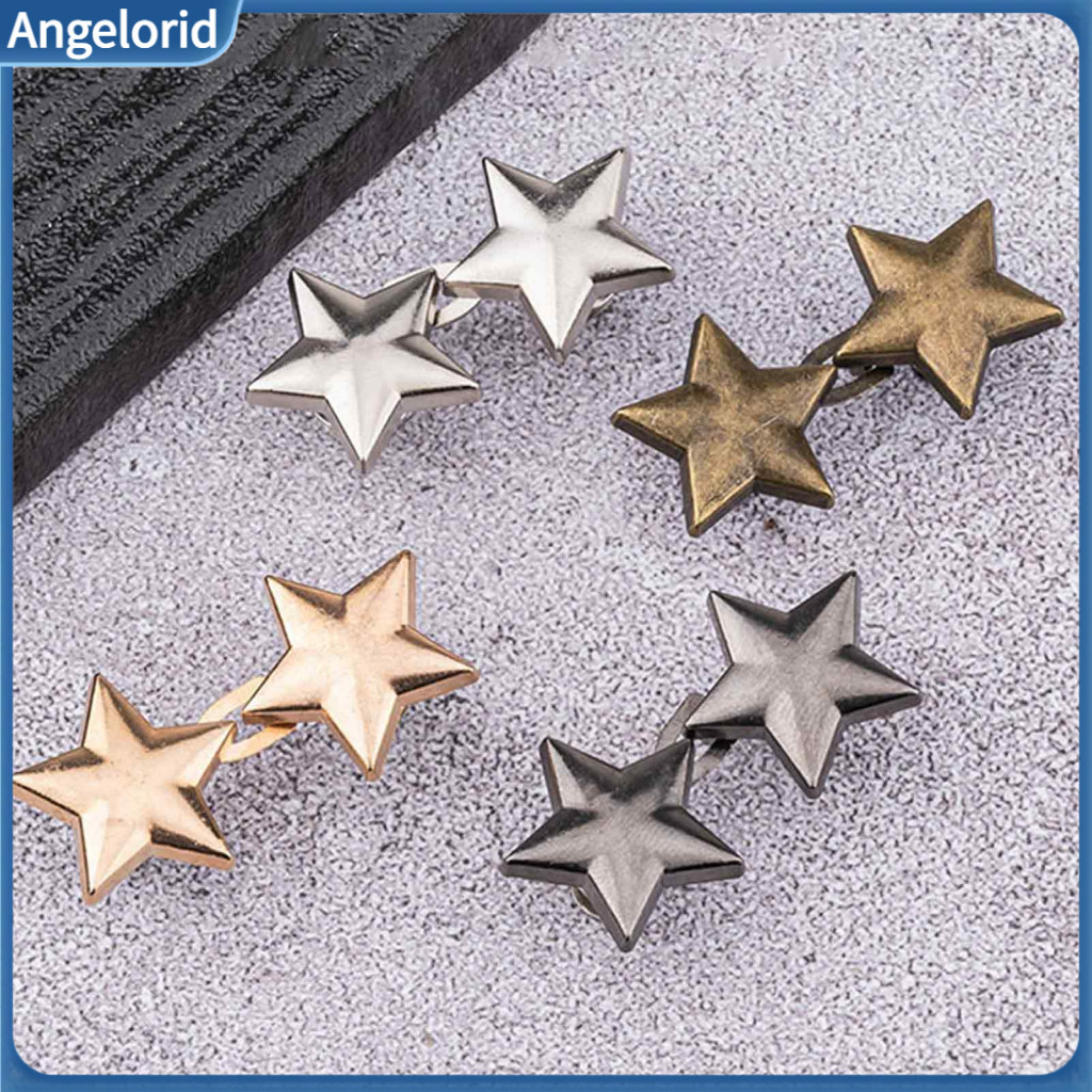 No Sew Waist Tightener Star Pants Button Pin Adjustable Buckle for Jeans Dresses Skirts Sewing Clothing Accessory for Co