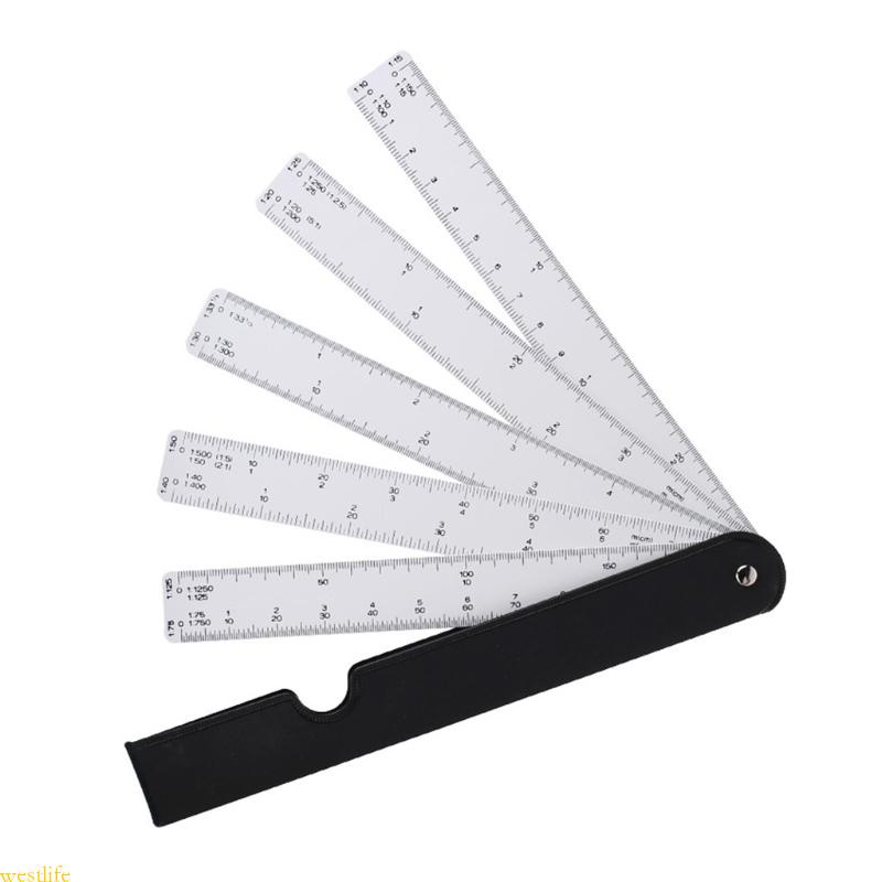 Drafting Fan Shaped Architect Engineering Régua Escala Métrica Engenharia Plástica Limpa Através Da Ferramenta Medição Para