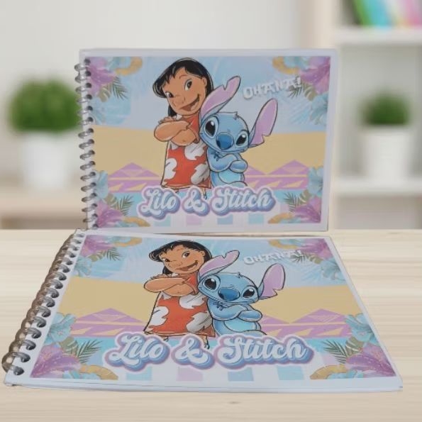 Lilo e Stitch caderninho de colorir kit para lembrancinhas capa personalizável